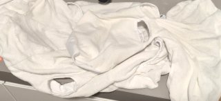 Funda para silla de tela blanca