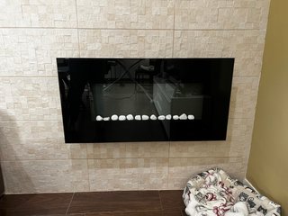 Chimenea eléctrica moderna cristal negro