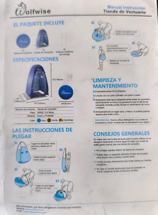 Tienda Cambiador/Ducha Wolfwise Azul