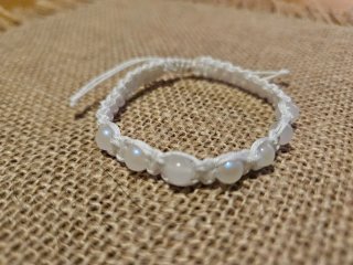 Pulsera Piedra Luna Blanca