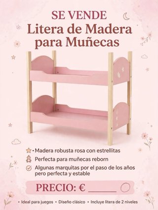 Cuna de muñecas rosa