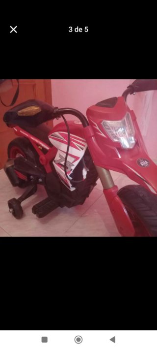 Moto batería  Infantil Roja y Negra con luces