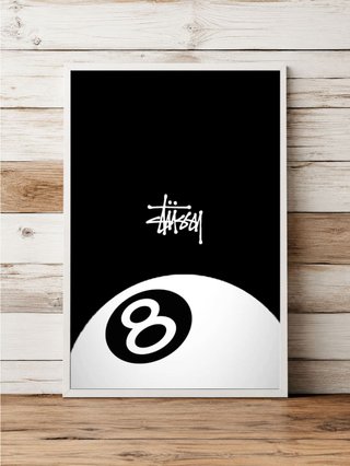 Cuadro Stussy Bola 8 Decorativo 20x30cm