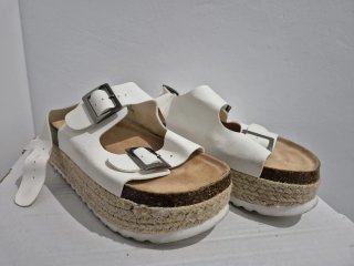 Sandalias blancas plataforma mujer talla 39