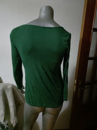 Blusa verde corte imperio manga larga