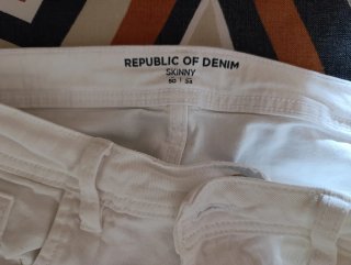 Jeans uomo Republic of Denim Skinny bianchi 50/34