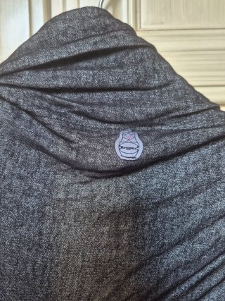 Cardigan lungo asimmetrico Periodico nero/grigio