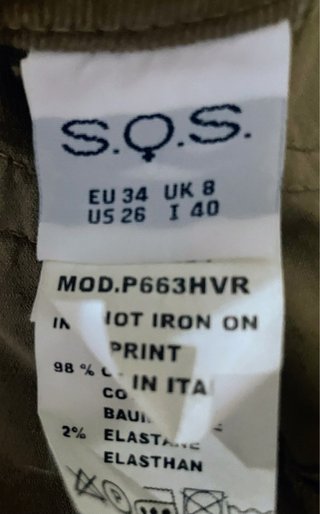 Pantalón pana SOS corduroy talla M