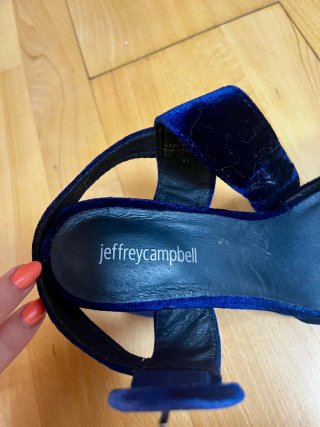 Tacones Azules Terciopelo Plataforma