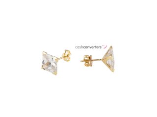 pendientes oro 18k con piedra con circonita