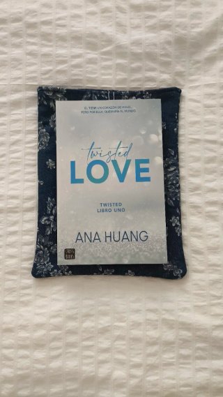 Funda de libro floral azul