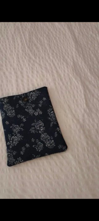 Funda de libro floral azul