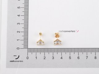 pendientes oro 18k con piedra con circonita
