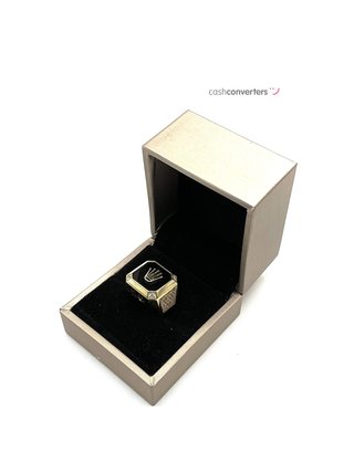 sello oro 18k con circonita