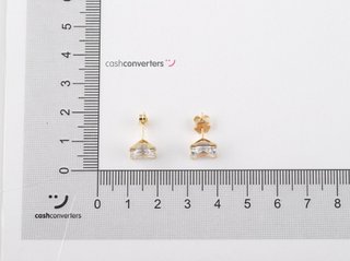 pendientes oro 18k con piedra con circonita