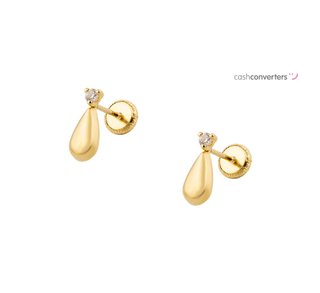pendientes oro 18k con piedra con circonita