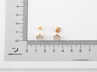 pendientes oro 18k con piedra con circonita