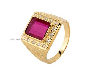 sello oro 18k con piedra t. 26 (21,01 mm)