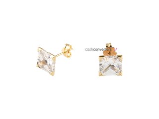 pendientes oro 18k con piedra con circonita