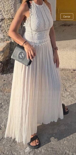 Vestido Zara Halter Bordado talla L