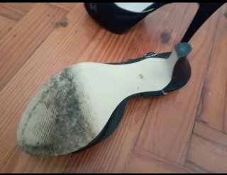 Sandalias tacón La Strada negras c/plataforma