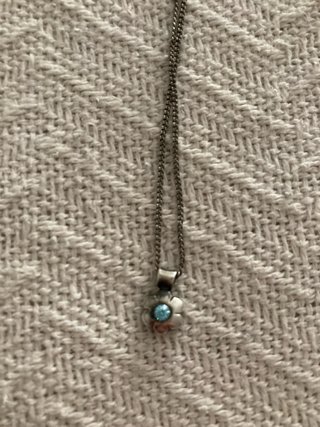 Collar Plata Flor Azul