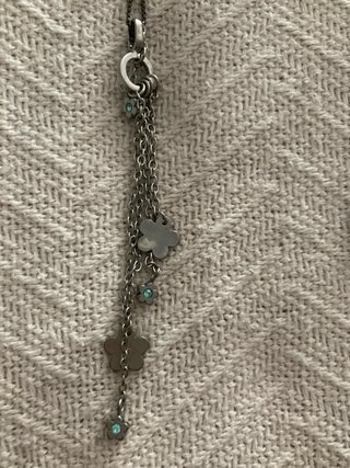 Collar Plata Flor Azul