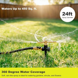 FANHAO aspersores metal 360° 3 brazos Pack 2