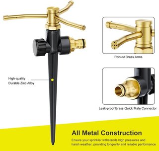 FANHAO aspersores metal 360° 3 brazos Pack 2