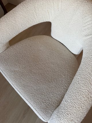 Sillón blanco de tela