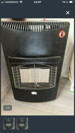Estufa de gas negra