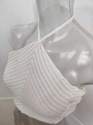 Top Zara Beige y Blanco