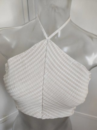 Top Zara Beige y Blanco