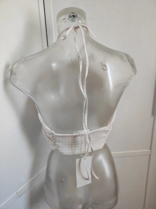 Top Zara Beige y Blanco