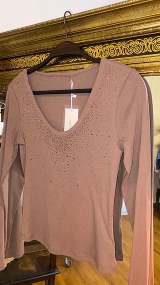 Camiseta manga larga con brillos