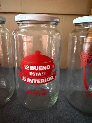 Lote 3 botes de cristal Coca-Cola