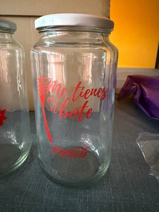 Lote 3 botes de cristal Coca-Cola