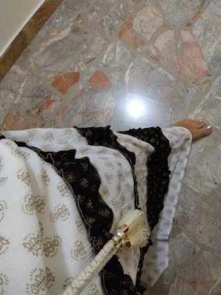 Abito lungo bianco e nero