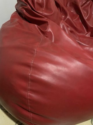 Puff Saco Gigante semiCuero Rojo Burdeos