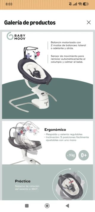 Hamaca eléctrica para bebé