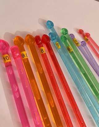 7 pares agujas tejer acrílicas n° 4-10