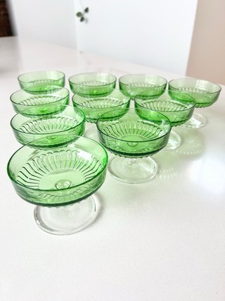 Set 10 copas Elsadur 60s cóctel/postre verde
