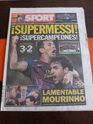 Periódico SPORT Leo Messi Supercampeones de España
