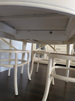 Mesa Comedor y 4 Sillas Madera Rattan