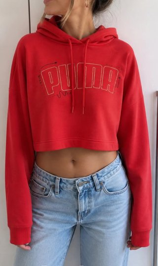 Sudadera PUMA roja con capucha | Graphic Logo. M
