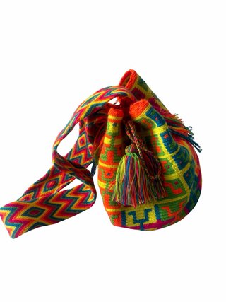 Mochila Wayuu Artesanal Colombia Multicolor