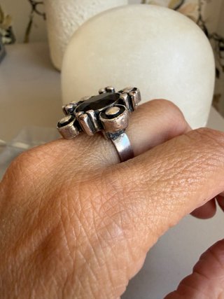Anillo Plata Piedra Marrón