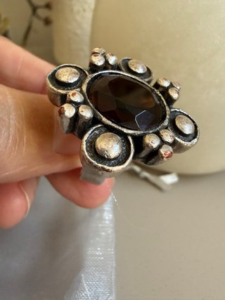 Anillo Plata Piedra Marrón
