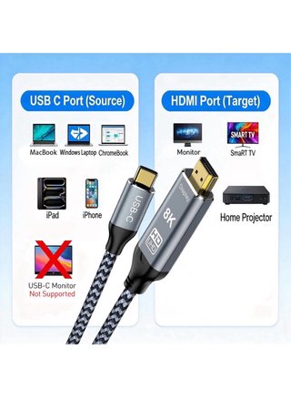 Cable USB-C a HDMI 8K 2M