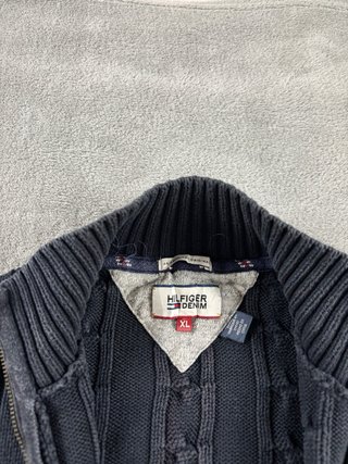 Cardigan trecce full zip Tommy Hilfiger Blu Navy
